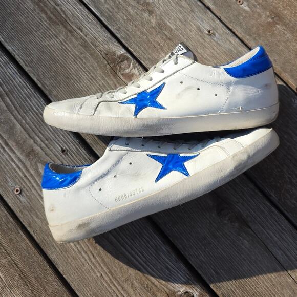 Golden Goose Super-Star "White Patent Leather Blue" - Picture 2 of 11